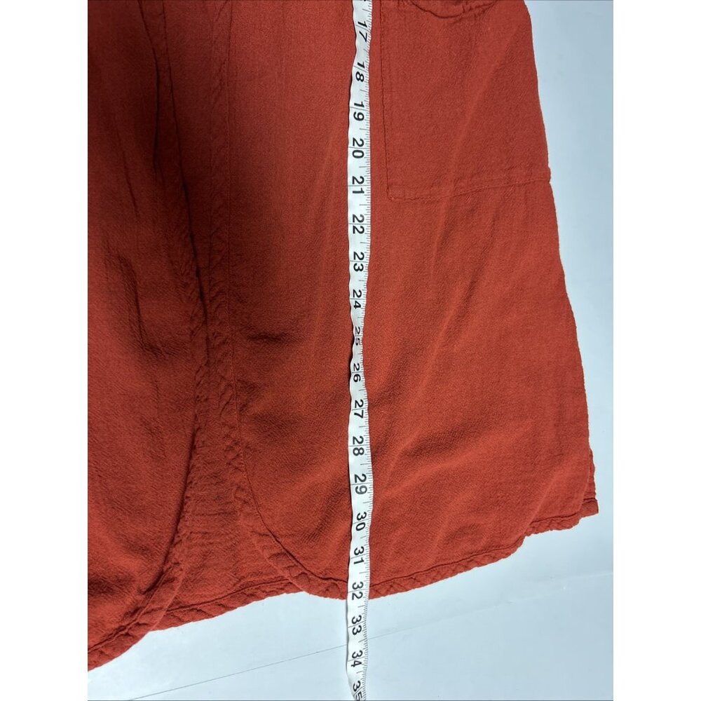 Oh My Gauze 1 Lagenlook Cotton Open Front Top Cage Back Burnt Orange S/M - Picture 7 of 7